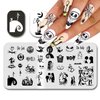 Halloween Nail Stamping Plate Nightmare Before Christmas Nails Stamping Kit The Day of Dead Ghost Holiday Nail Stamping Plate Nail Stamper Kit for Women Girls DIY Salon