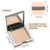 Boobeen Matte Face Finishing Powder, Smooth Setting Pressed Powder Makeup Oil Control Lightweight Long Lasting Makeup Setting Foundation Compact Powder, Soft Focus Effect Translucent Finish