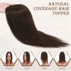 RUWISS Human Hair Topper Crown Topper Hair Pieces for Women Short Wiglet Topper for Thinning Hair 6 * 9CM Silk Base 100% Real Human Hair Clip in Topper 12Inch 29g（Dark Brown）