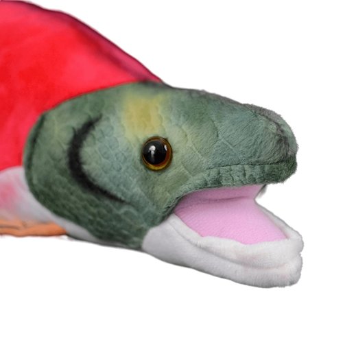 FRANKIEZHOU Simulation Sockeye Salmon Plush-Red 15",Soft Fish Stuffed Animal,Cuddly Toys,Children's Day Gifts for Kids,Girls Stuff