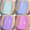 Vishine Gel Nail Polish Set - 4 Pastel Creme Color Spring Summer Baby Blue Lavande Lilac Violet Nail Gel Nail Art Long-lasting Salon DIY Manicure 8ml C030