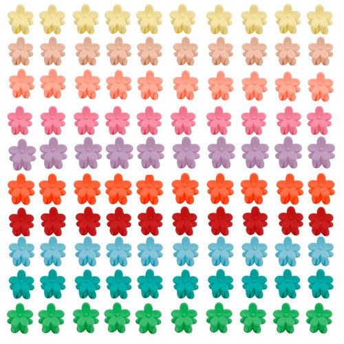 YISSION 100Pcs Mini Flower Hair Clips for Girls Small Hair Clips Cute Flower Claw Clips Toddler Baby Hair Clips Flower Clips for Hair Kids Hair Accessories For Girls Women