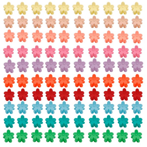 YISSION 100Pcs Mini Flower Hair Clips for Girls Small Hair Clips Cute Flower Claw Clips Toddler Baby Hair Clips Flower Clips for Hair Kids Hair Accessories For Girls Women