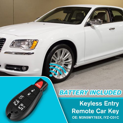 Guteauto Car Key Fob Keyless Entry Remote 433Mhz M3N5WY783X IYZ-C01C for Chrysler Town & Country 2008-2016, Dodge Journey / Durango / Grand Caravan 2009-2020, for Volkswagen Routan 2009-2012