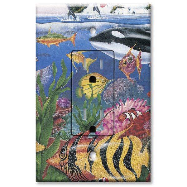 Printed Electrical Outlet with matching Wall Plate - Sea Life
