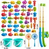 NIPLOOOW Magnetic Fishing Game Pool Toys for Kids 3-5, Water Table Bathtub Kiddie Party Toy with Pole Rod Net Plastic Floating Fish, Outdoor Toys for Kids Age 3 4 5 6 7 8 Year Old