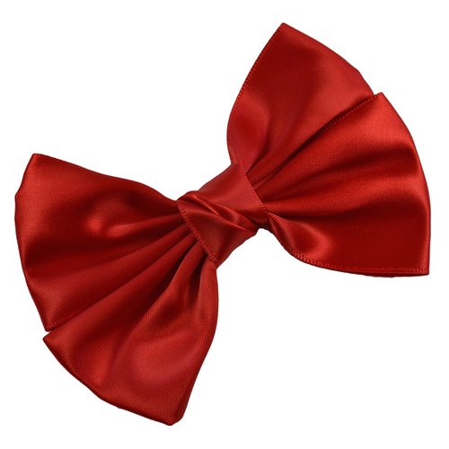 Satin Hair Bow By Funny Girl Designs - 4.5 Inch (RED)