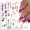 6 Colors Bronzing Gold Marble Nail Stickers for Women 3D Marble Nail Decals Watercolor Blooming Nail Art Stickers Self Adhesive Stickers for Nails Supply Smudge Nail Sticker Nail Designs Nail Supplies