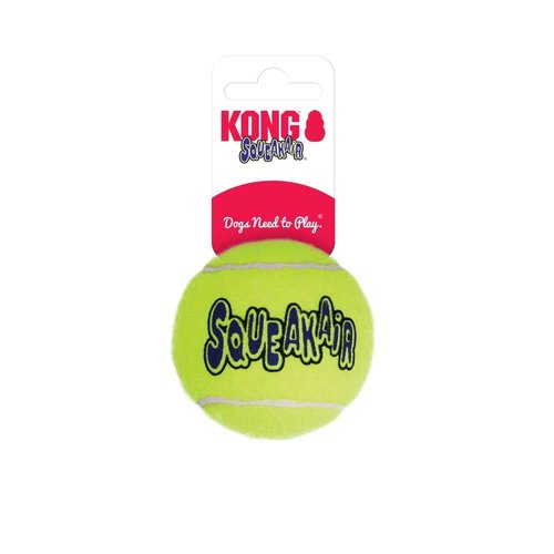 KONG - Squeakair Balls - Dog Toy Premium Squeak Tennis Balls, Gentle on Teeth - for Medium Dogs (3 Pack)