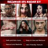 Sfx Makeup Kit Professional, Realistic Special Effects Makeup Kit with 1 Pc Fake Blood, Liquid Latex, Scar Wax, Fake Blood Gel, Spatula Tool and 2 Pcs Stipple Sponges, Washable Halloween Scar Makeup