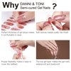 DANNI & TONI Semi Cured Gel Nail Strips Red (Scarlet Delight) Gel Nail Polish Stickers Glossy Nail Wraps 28 Stickers