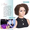 Fancy Hair Human Hair Wig Short Lace Front Wigs Kinky Curly Glueless Side Part Brazilian Virgin Human Hair Curly Bob Wigs with Baby Hair for Black Women (Brown,10 Inch)