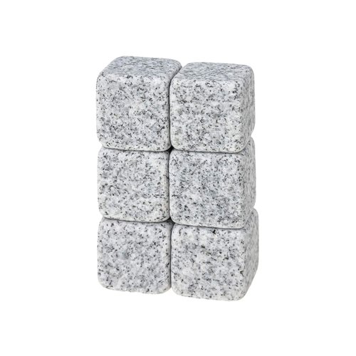 Thirsty Rhino Batu Marble, Natural Marble Reusable Whiskey Stones Drink Chilling Rocks Ice Cubes, Grey (Set of 6)