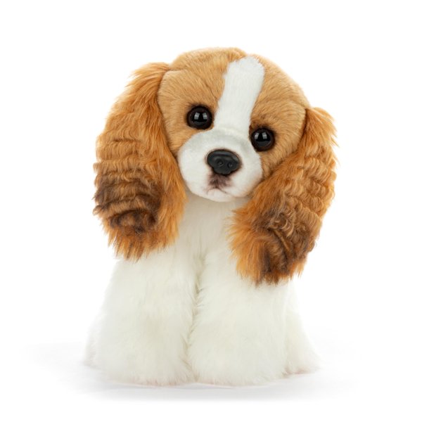 DEMDACO Animalcraft 6 x 5 Inch Polyester Cuddly, Soft Plush, Toy, Stuffed Animal, Brown and White, Cavalier King Charles