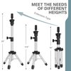 AliLeader Mannequin Head Stand Tripod for Mannequin Head Wig Stand Tripod Wig Head Stand for Training Heads and Canvas Block Head (25Inch,Silvery)