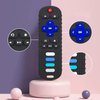 ERSIHUA 2-Pack Baby Teething Toys-TV Remote Control Shape Silicone Infants Teething Toys for Babies 0-18 Months,BPA-Free (L-Purple+Black)