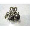 Jeweled antique bronze hair claw clip with crystals Set: B (Primary color: Green)