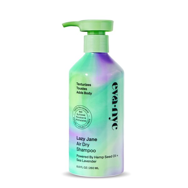 Eva NYC Lazy Jane Air Dry Shampoo, Air Dry Hair Products for Natural Texture and Frizz Control, Vegan and GMO-Free Shampoo, Anti Frizz Hair Products for Women, 8.8 fl oz