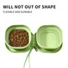 Petseek Travel Twin Pet Bowls for Cats or Dogs, Collapsible Silicone Bowls for Food and Water Feeding, Foldable Zip Up Oxford Cloth Carry Case with Carabiner Clip, Portable Hiking Cat Bowl