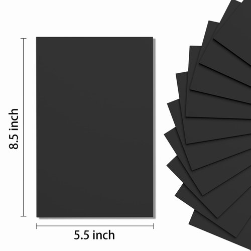 Do²ping Black Foam Sheets Crafts, 8.5x5.5 Inch Eva Craft Foam Paper for Crafts Project Classroom Scrapbook DIY Cosplay (Black-10 Sheets)