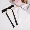 Parcce 4 PCS Tassel Ribbon Bowknot Hair Clips With Long Tail for Women Girl Teens Kids, Solid Holder Fashion Bow Bowknot Hair Accessories Headwear Barrettes Claw(Black&White)