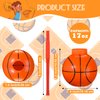 12 Pcs Sport Ball Cups with Straws and Lids, 17 oz Plastic Sport Cups Bulk for Kids Birthday Theme Party Sport Party Supplies (Basketball)