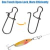 JSHANMEI Fishing Duo-Lock Snap Stainless Steel Nice Snap Fishing Connector Quick Change Safe Lock Freshwater Saltwater Fishing Tackle Accessories #0