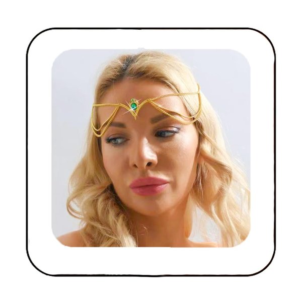 Gortin Boho Head Chain Gold Crystal Layered Head Chain Jewelry Wedding Hair Chain Headpiece Festival Halloween Costume Hair Jewelry Accessory for Women and Girls