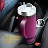 40oz Insulated Stainless Steel Travel Tumbler with Handgrip for Coffee, Tea, Smoothies - Water Bottle Cup with Handle and Straw Lid - Leakproof and Reusable Mug (Sand Dune)