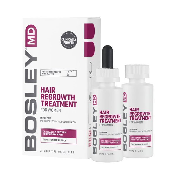 BosleyMD Hair Regrowth Treatment Regular Strength By for Women - 2 X 2 Oz Treatment, 2count