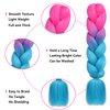 HAIRCUBE Ombre Braiding Hair 24 Inch 3 Packs Pre Stretched Box Braids Colorful Twist Braiding Hair Extensions Synthetic Crochet Braiding (Hot Pink to Cyan Blue)