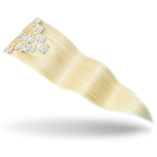 ROSEBUD Clip in Hair Extensions REMY Human Hair 8Pcs 18 Clips 60g/Set 12 Inch