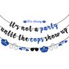 Pre-strung It's Not a Party Until the Cops Show up Banner, Police Retirement Banner, Police Birthday Party Decorations, Police Themed Garland, Black and Blue Glitter