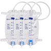 3 Pack Easy-Tap Catheter Leg Bag Urinary Drainage Bag, 500ml, Anti-Reflux Valve, Cloth Straps, Easy Flip Drain ，18” Tubing