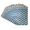 888 Display - 200 pcs of 6" x 9" Blue Chevron Paper Gift Bags Shopping Sales Flat Bags