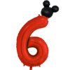 40 inch Red Number 6 Balloon & Mini Mouse Head Balloon, 6th Birthday Party Decoration Balloons, Cartoon Mouse Birthday Party Supplies Baby Shower Decoration, Red Black Theme Party Decorations Supplies