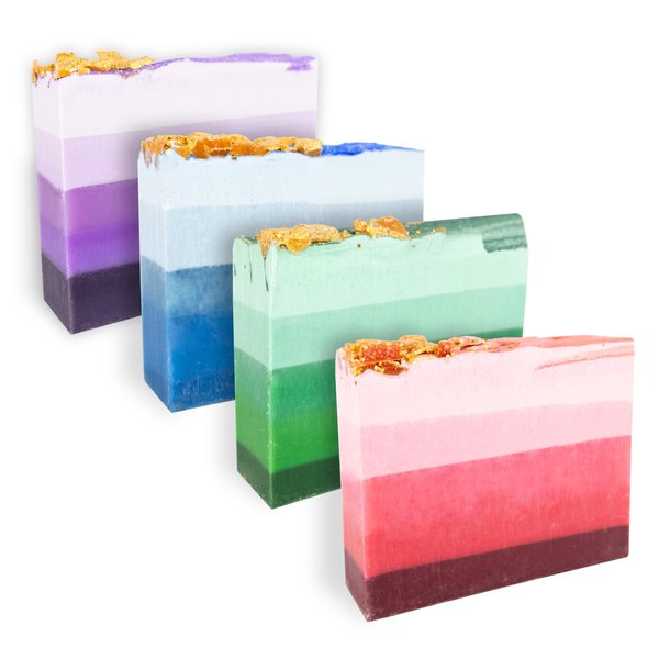 Nature's Oil All Natural Cold Process 4.5oz Moisturizing Soap Bar, Made From Natural Oils, Citrus Breeze Variety Pack of 4, Vegan Friendly