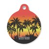 Personalized Tropical Sunset Round Pet ID Tag - Small