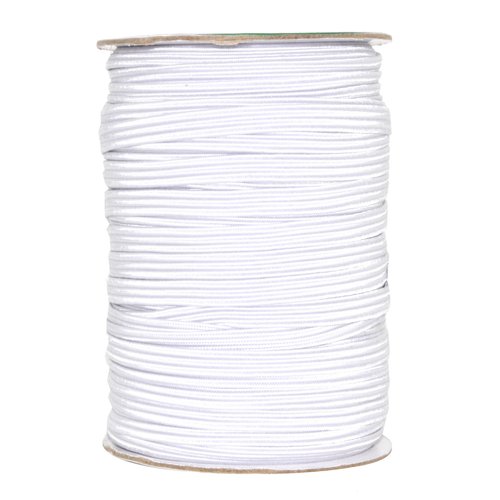 Mandala Crafts White Elastic Bands 1/4 Flat Elastic Cord Stretch Strap - 6mm 50 Yds Roll of Elastic Straps Braided Elastic Band - 1 4 Inch Elastics for Sewing and Elastic Crafting