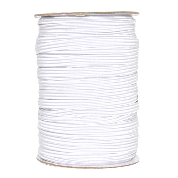 Mandala Crafts White Elastic Bands 1/4 Flat Elastic Cord Stretch Strap - 6mm 50 Yds Roll of Elastic Straps Braided Elastic Band - 1 4 Inch Elastics for Sewing and Elastic Crafting