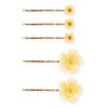 Fodattm 10PCS Fashion Flower Bobby Pin Hair Clips Wedding Bride Metal Hair Pins Side Clip for Women Lady (Yellow)