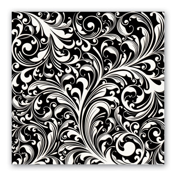 Michel Design Works Luncheon Napkins, Black Florentine