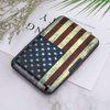 ELFISH Mini RFID Aluminum Wallet Credit Cards Holder Business Card Case Metal ID Case for Men Women (Flag)