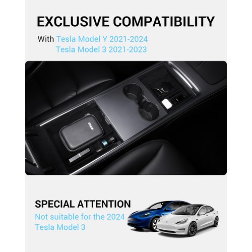 Motrobe 2PCS Tesla Model 3 Model Y Center Console Organizer Tray Armrest Storage Box Hidden Cubby Drawer - Fit 2021-2024 Model Y & 2021-2023 Model 3