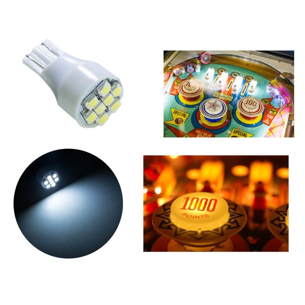 PA LED 20x T15#906 921 912 Flasher Strobe no Ghosting 3528 SMD 8 LED Pinball Game Machine Light Bulb White-12V(20pcs)