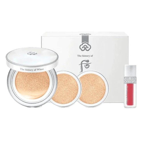 The History of Whoo Gongjinhyang: Seol Radiant White Moisture Cushion Foundation No 21 (13g x 2 Refill) Special Set 4 Items