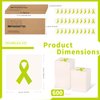 CrateGurus Co. 600 Pcs Lime Green Ribbon Awareness Temporary Tattoos Bulk Essential Tremor Childhood Mental Health Lyme Disease Depression Hodgkins Lymphoma Awareness Products Muscular Dystrophy Items