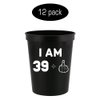 Veracco I am 39+1 Middle Finger Stadium Party Cup Funny 40th Birthday Gag Gifts For Him Her Fourty And Fabulous (Black, 12)