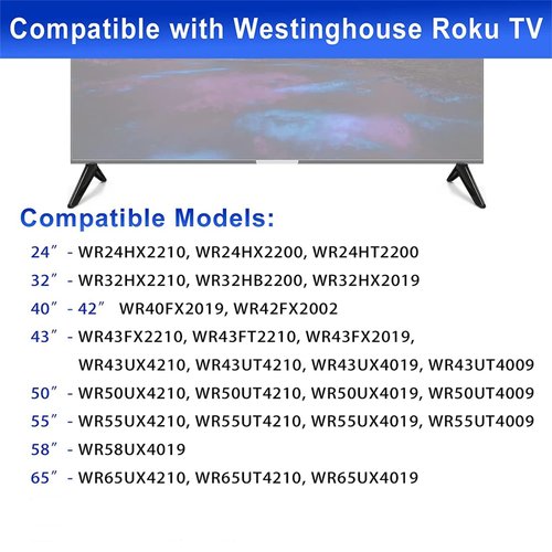 TV Stand for Westinghouse Smart Roku TV Legs, TV Stand Legs for 24 32 40 42 43 50 55 58 65 Inch Westinghouse TV - WR24HX2210 WR32HX2019 WR40FX2019 WR43UX4210 WR50UT4210 WR55UX4210 WR58UX4019 wr Screws