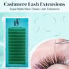 Green Lash Extension Volume Eyelashes Extensions 0.05 CC 15-20mm Lash Tray Individual lash Extensions Classic Lash Extensions Soft Matte Black Single Lashes for Professional Salon Use
